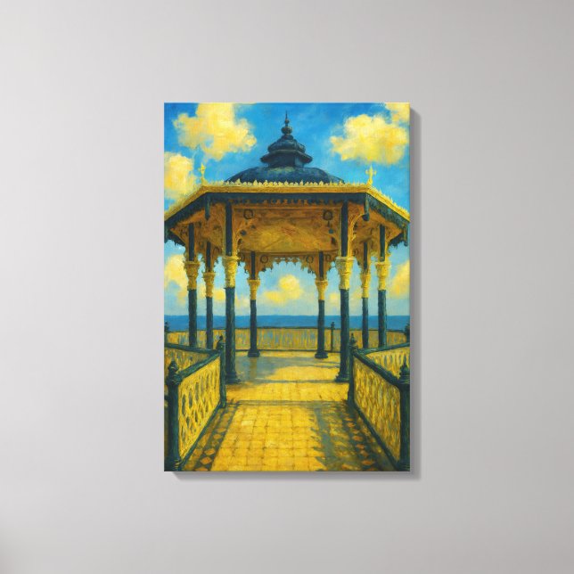 Brighton Bandstand Glow – Seaside Pavilion Canvas Print (Front)