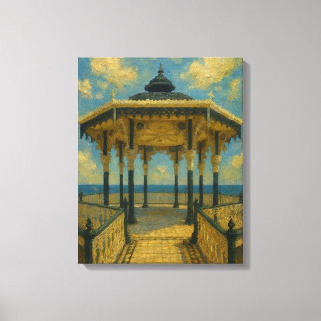 Brighton Bandstand Glow – Seaside Pavilion Canvas Print (Front)