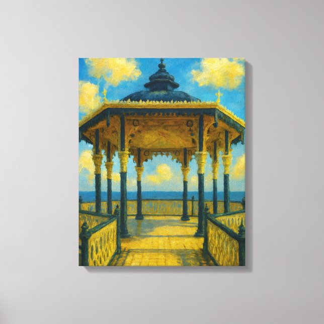 Brighton Bandstand Glow – Seaside Pavilion Canvas Print (Front)