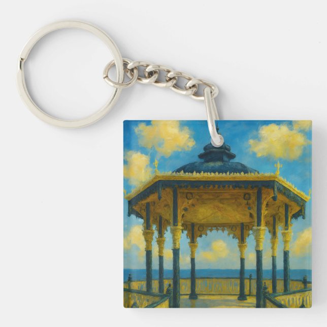 Brighton Bandstand Glow – Seaside Pavilion Key Ring (Front)