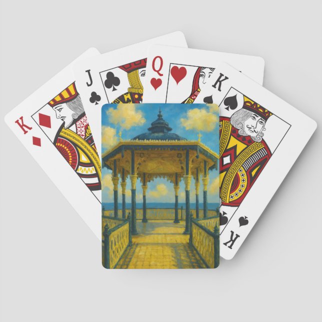 Brighton Bandstand Glow – Seaside Pavilion Playing Cards (Back)