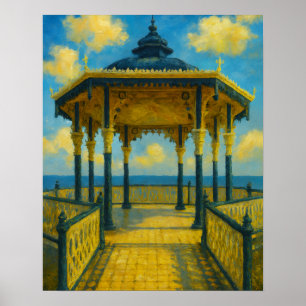 Brighton Bandstand Glow – Seaside Pavilion Poster