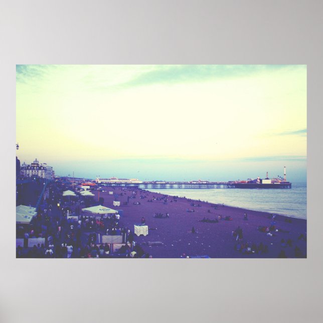 Brighton beach and pier, UK Poster (Front)