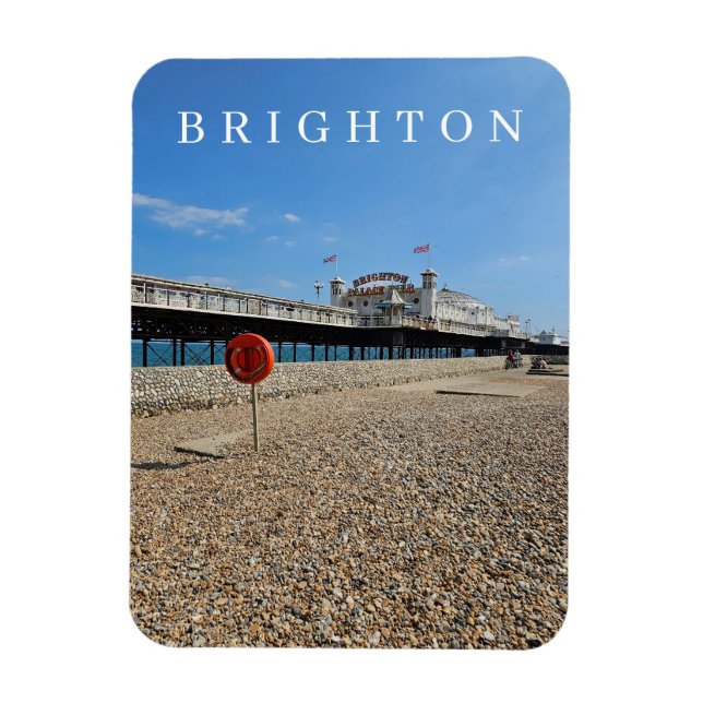 Brighton beach and pier view fridge magnet (Vertical)