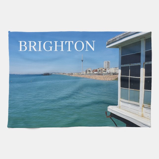 Brighton beach from the pier tea towel (Horizontal)