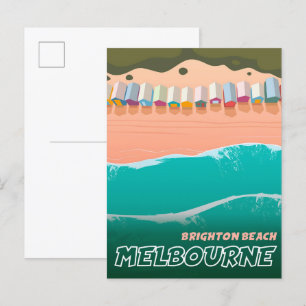 Brighton Beach Melbourne Australia Vintage Travel Postcard