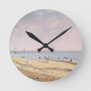 Brighton Beach (oil on canvas) Round Clock