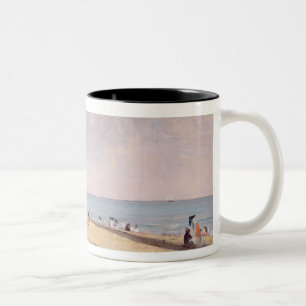 Brighton Beach (oil on canvas) Two-Tone Coffee Mug