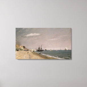 Brighton Beach with colliers, 1824 Canvas Print