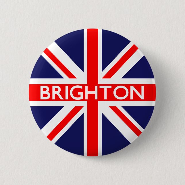 Brighton : British Flag 6 Cm Round Badge (Front)