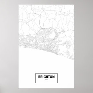 Brighton, England (black on white) Poster