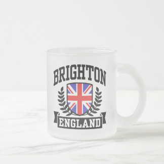 Brighton England Frosted Glass Coffee Mug