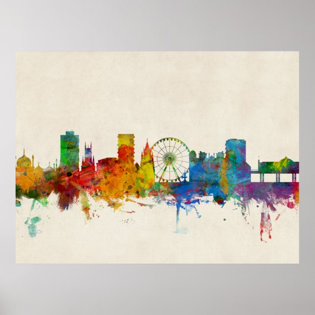Brighton England Skyline Poster (Front)