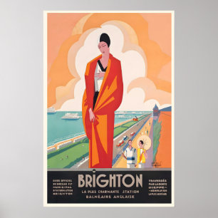 Brighton England UK Vintage Travel Poster