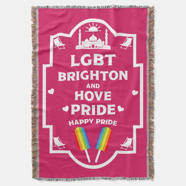 Brighton Gay Pride Throw Blanket (Front Vertical)