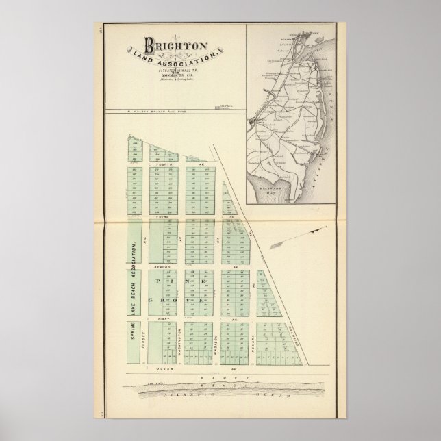 Brighton Land Association, adjoining Spring Lake Poster (Front)