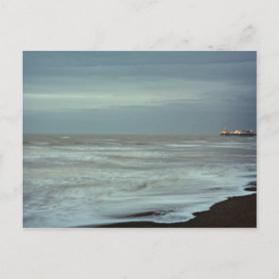 brighton pier and sea postcard