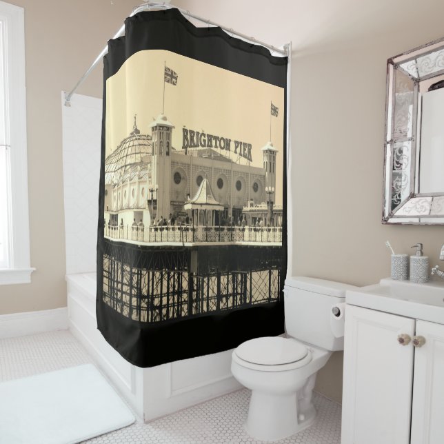 Brighton Pier UK Vacation Destination Shower Curtain (In Situ)