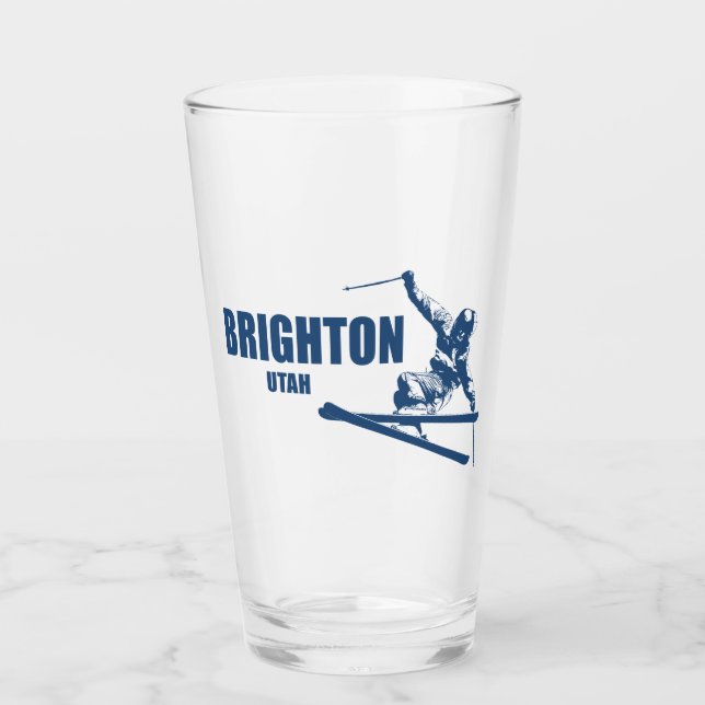 Brighton Resort Utah Skier Glass (Front)