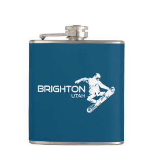 Brighton Resort Utah Snowboarder Hip Flask