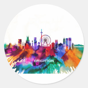 Brighton Skyline Classic Round Sticker