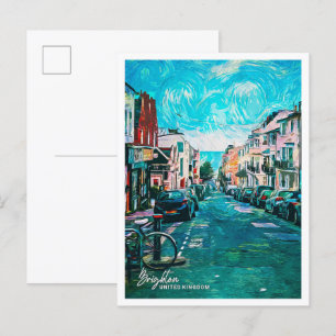 Brighton United Kingdom Oil Paint City Landscape Postcard