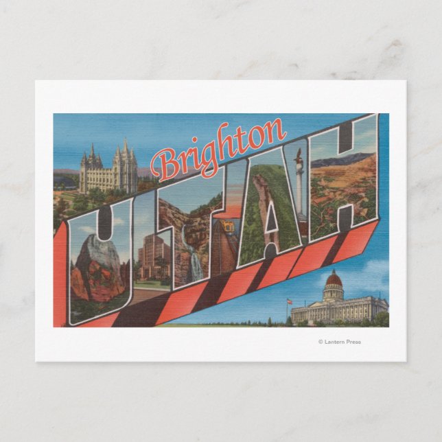 Brighton, Utah - Large Letter Scenes Postcard (Front)
