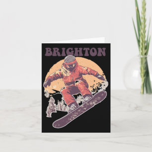 Brighton Utah Retro Snowboard Card