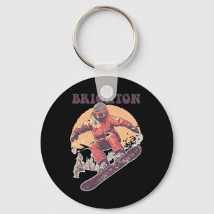 Brighton Utah Retro Snowboard  Key Ring