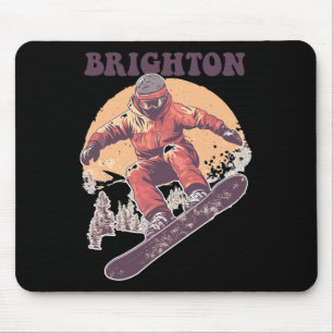 Brighton Utah Retro Snowboard Mouse Mat