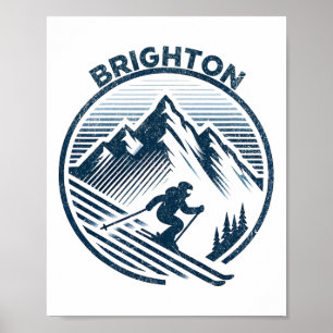 Brighton Utah Ski Resort Winter Skiing Poster