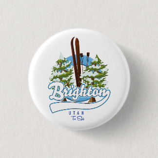 Brighton Utah to ski logo 3 Cm Round Badge