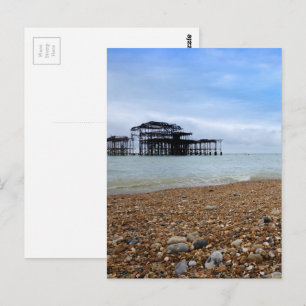 Brighton West Pier landscape Postcard