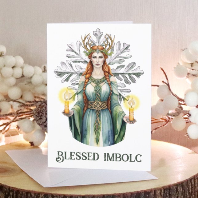 Brigid Imbolc Candlemas Snowflake Celtic Wiccan Holiday Card (Brigid Imbolc Candlemas Snowflake Celtic Wiccan Holiday Card)