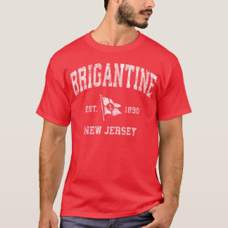 Brigne Nj Nautical Boat Anchor Flag Sports retro T-Shirt