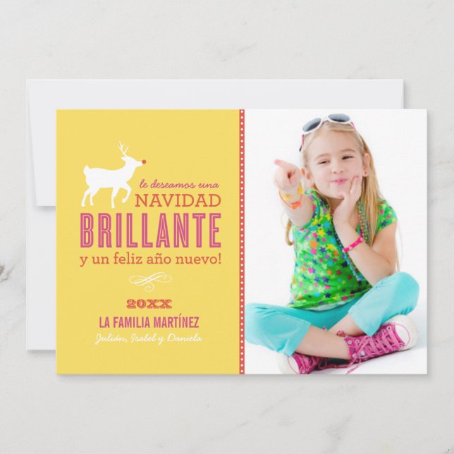 Brilante Deseos de la Navidad Tarjeta de la Photo Holiday Card (Front)