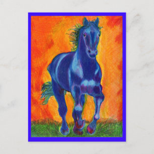 Brillian Blue Horse Postcard