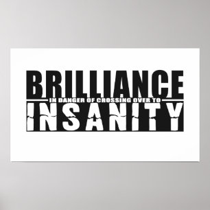 BRILLIANCE VS INSANITY custom colour poster