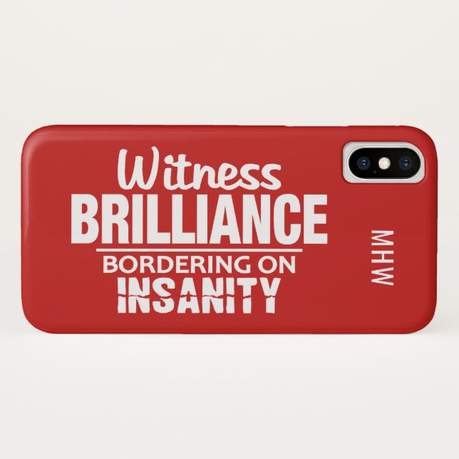 BRILLIANCE VS INSANITY custom monogram & colour Case-Mate iPhone Case (Back (Horizontal))