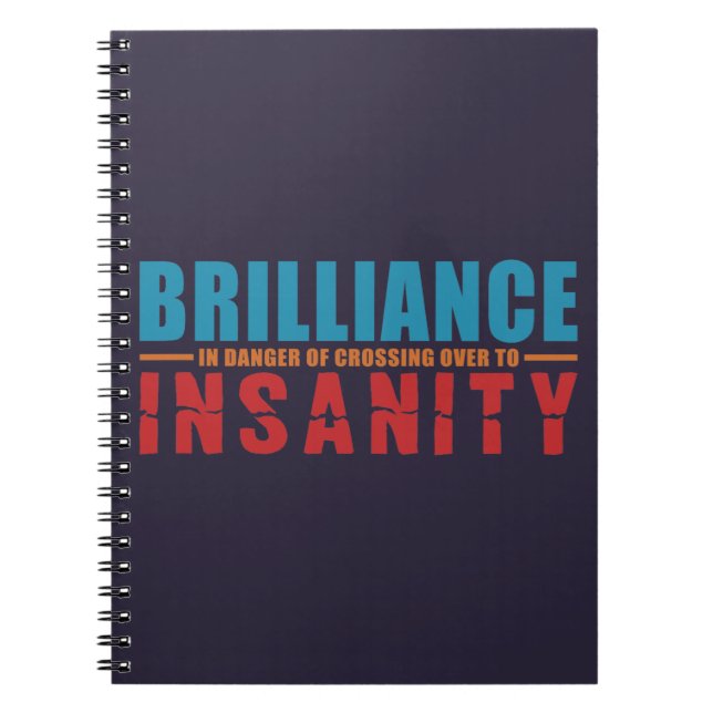BRILLIANCE VS INSANITY custom notebook (Front)