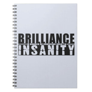 BRILLIANCE VS INSANITY custom notebook