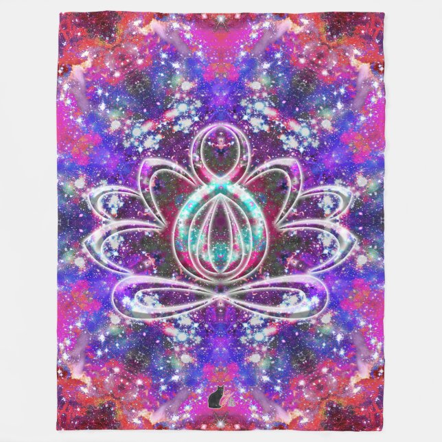Brilliance Zen Lotus Fleece Blanket (Front)