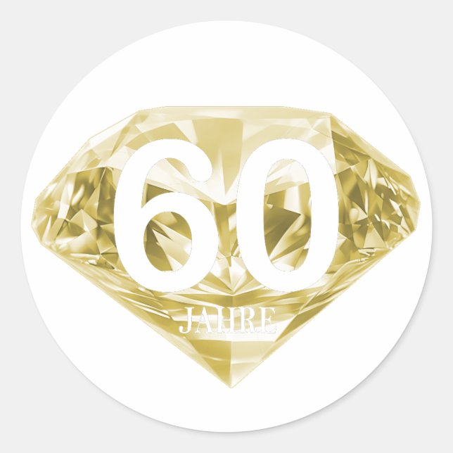 Brilliant 60 years - Diamond wedding Classic Round Sticker (Front)