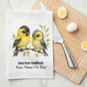 Brilliant American Goldfinch Tea Towel