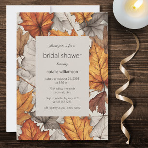 Brilliant Autumn Leaves Bridal Shower  Invitation