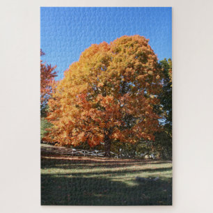 Brilliant Autumn Tree – Hubbell, Michigan Jigsaw Puzzle