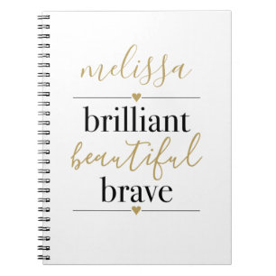 Brilliant Beautiful Brave Personalised Name  Notebook