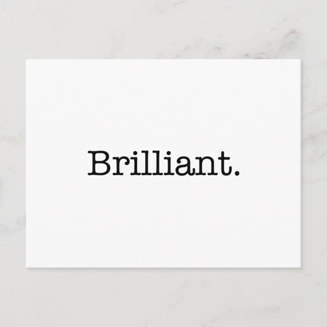 Brilliant Black and White Quote Template Postcard (Front)