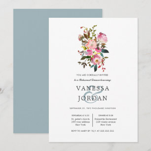 Brilliant Bloom Bouquet Wedding Rehearsal Dinner Invitation