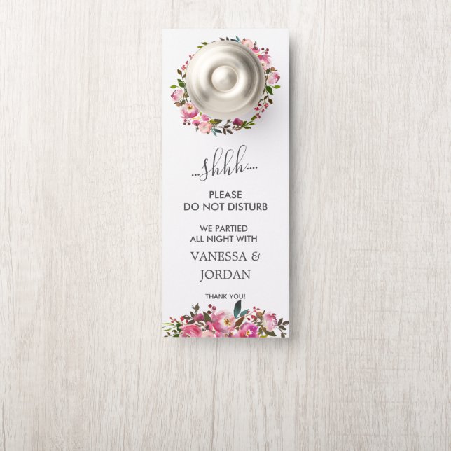Brilliant Bloom  |  Wedding Guest Do Not Disturb Door Hanger (On Knob)